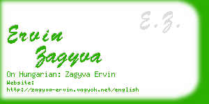 ervin zagyva business card